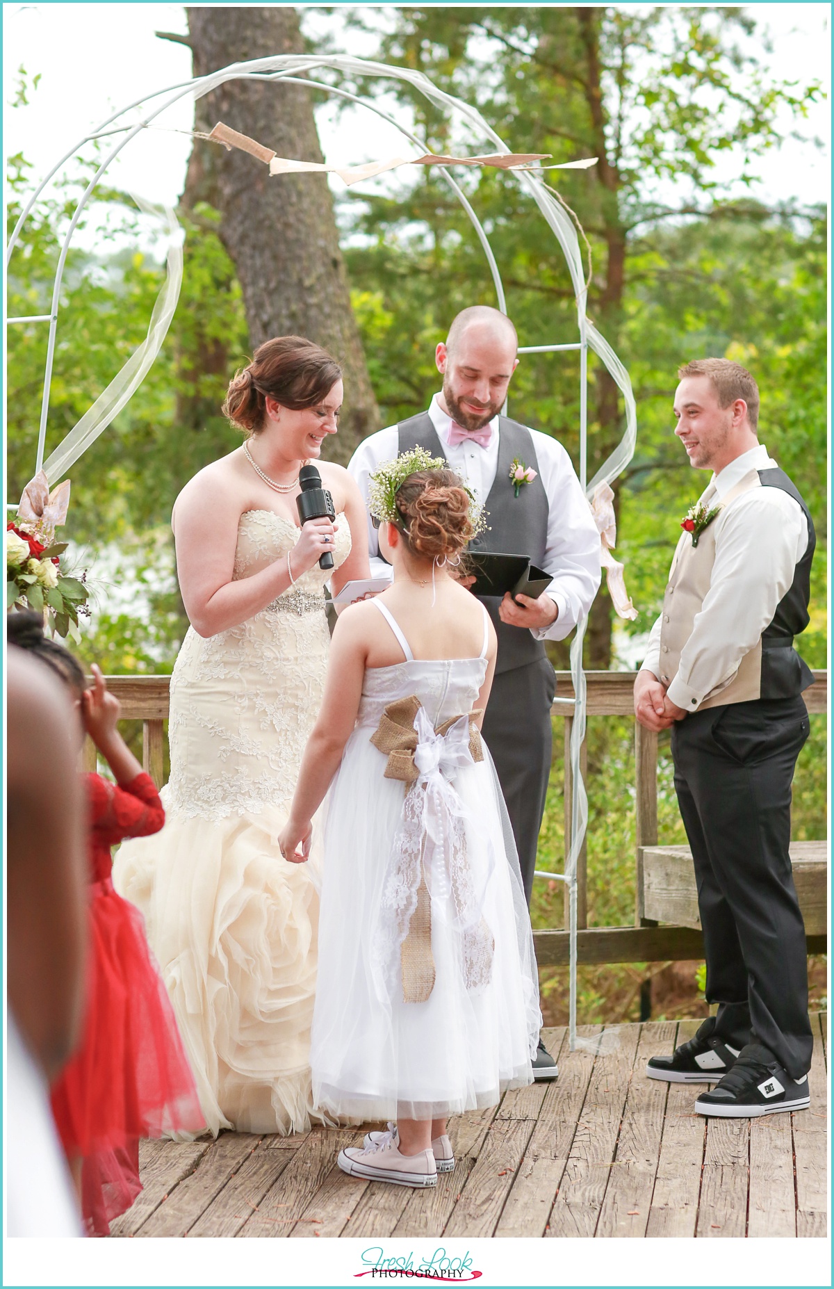 bride saying vows to daughter