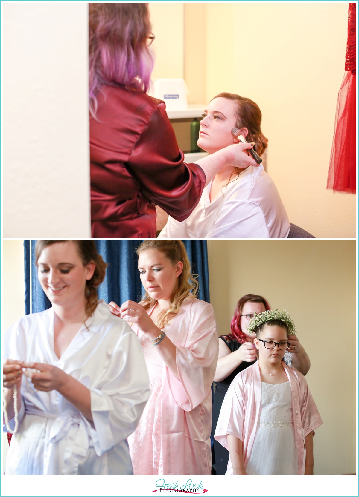 bride getting ready for the wedding