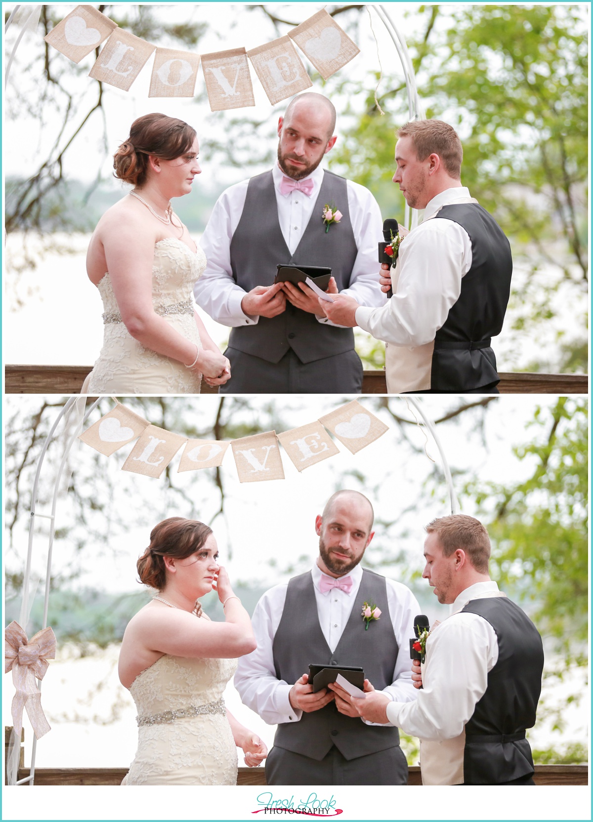 groom sharing vows with bride