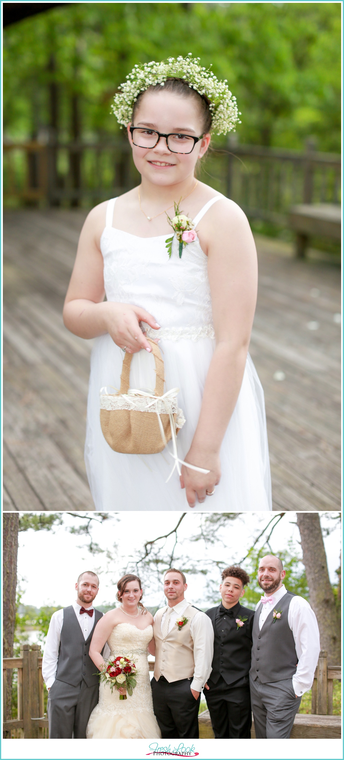 flower girl and bridal party