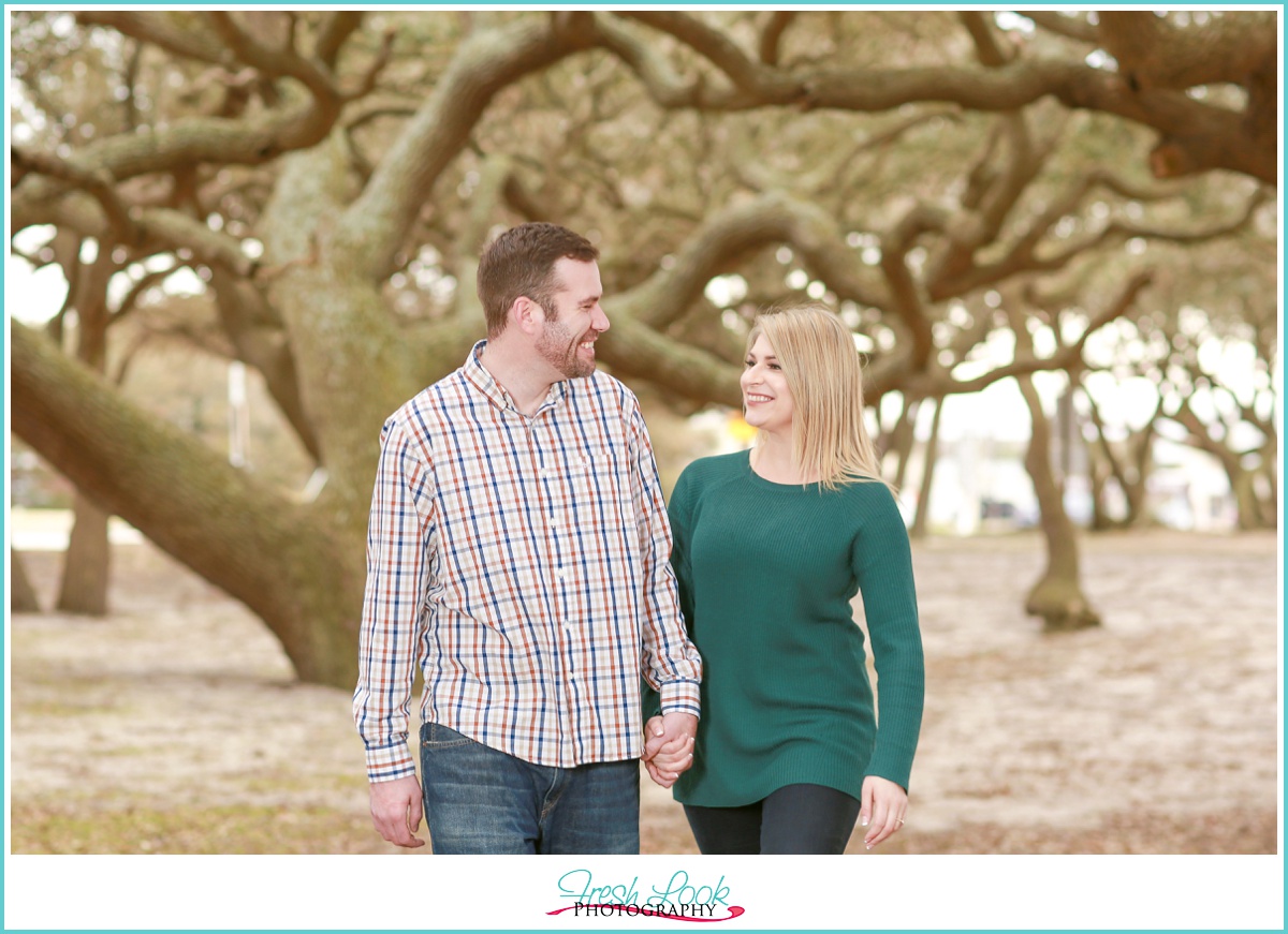 Twisted Live oaks engagement photos