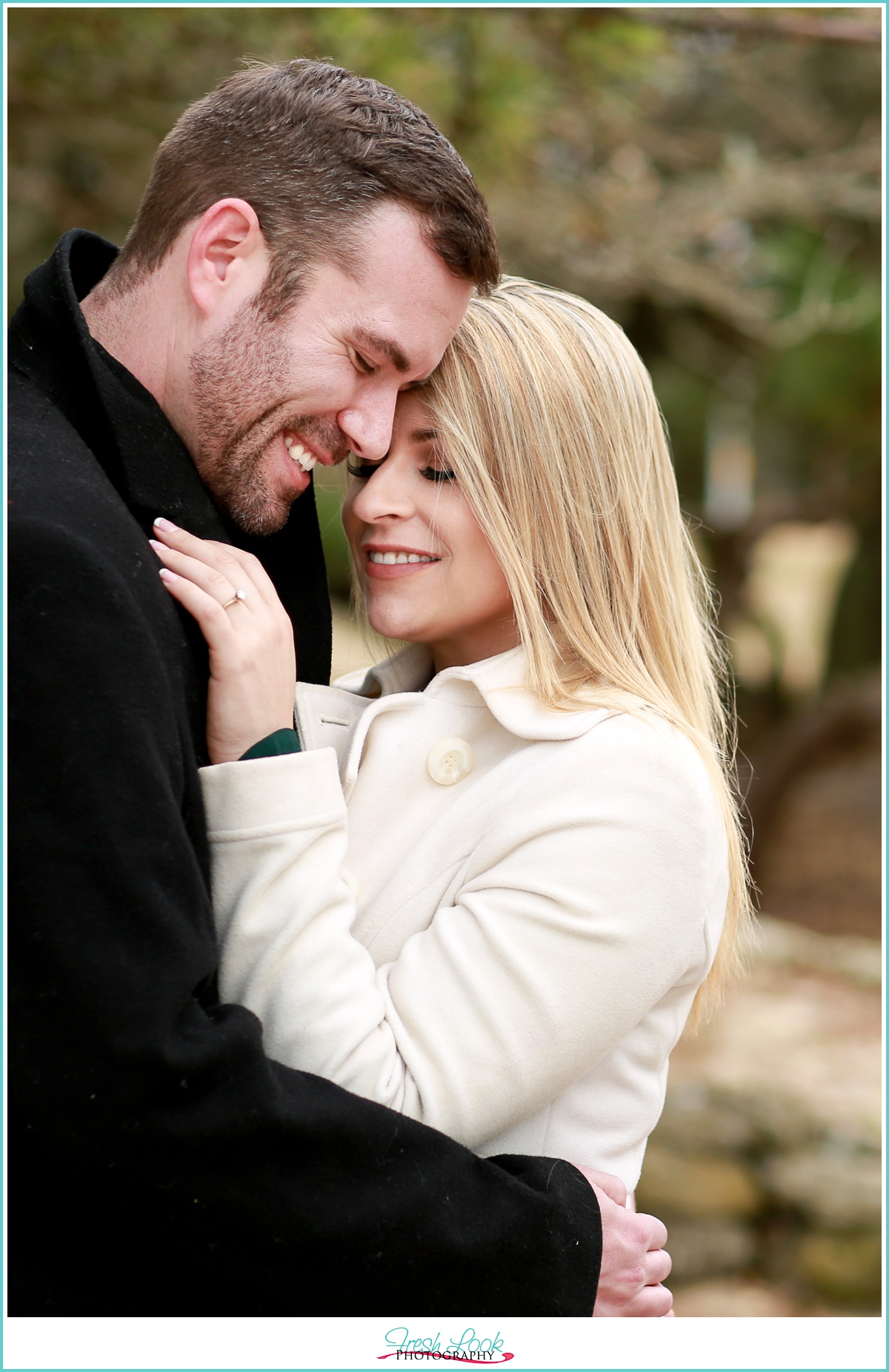 romantic Christmas engagement photo