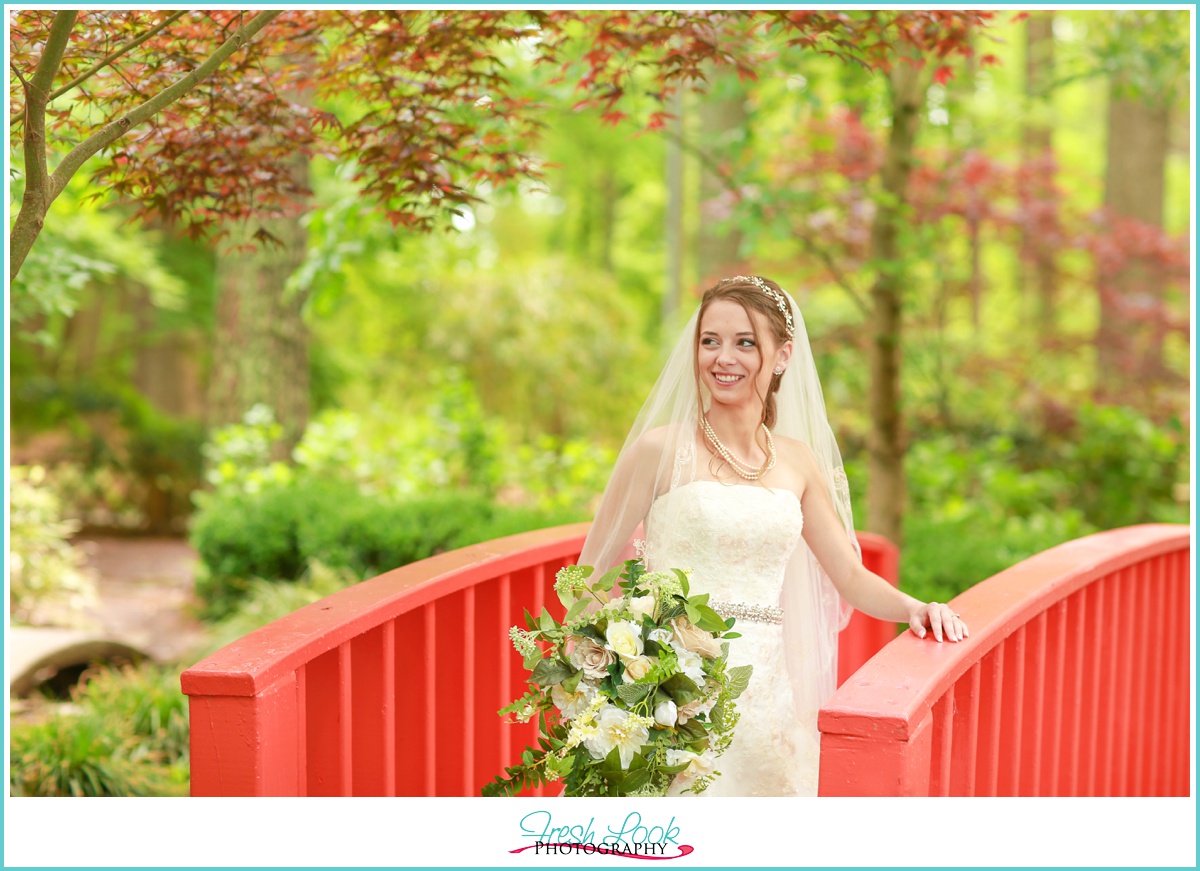 romantic woodsy bridal session