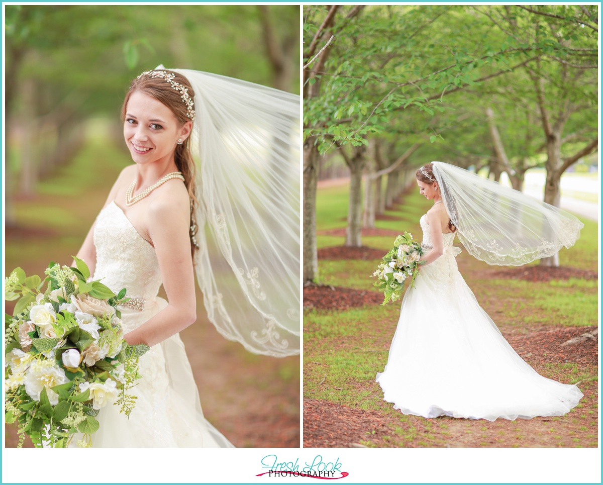 woodsy bridal portraits