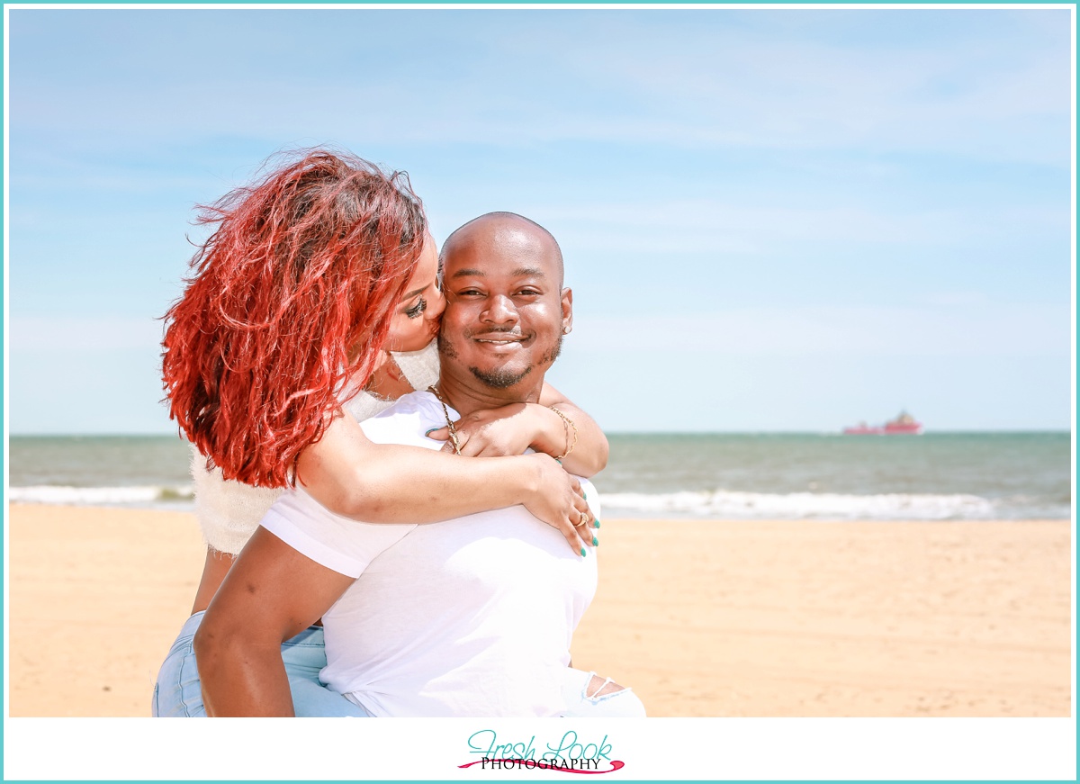 romantic beach engagement photos