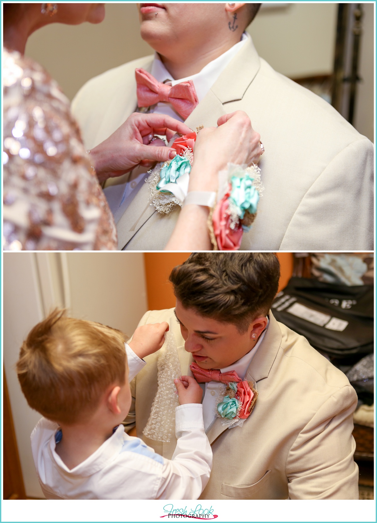 lesbian bride getting ready for the wedding