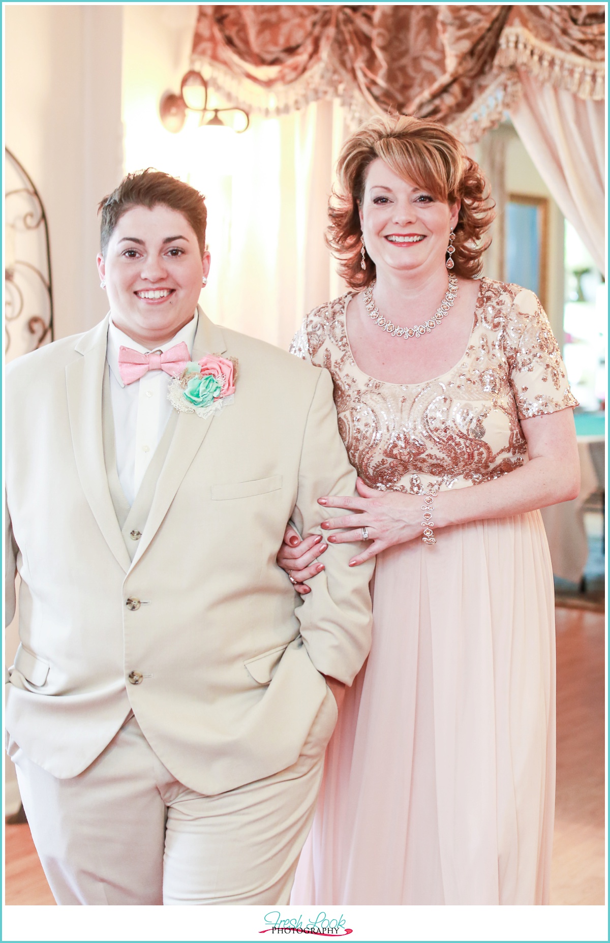 bride walking with her mother