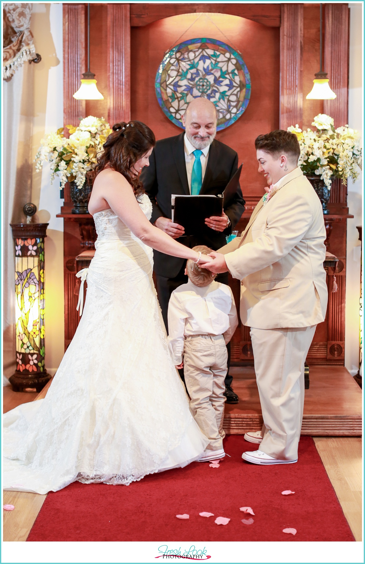 wedding ceremony with child