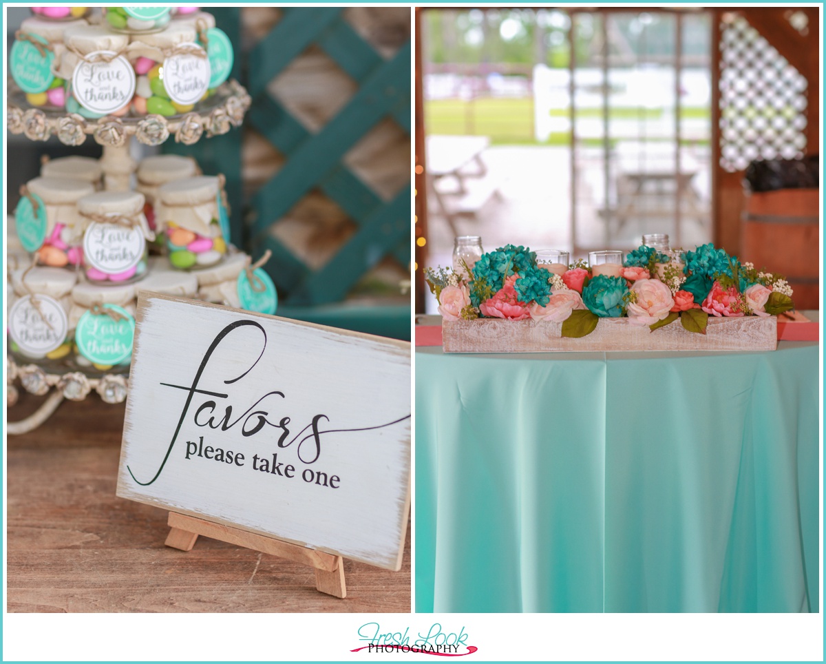 rustic Jordan almond wedding favors