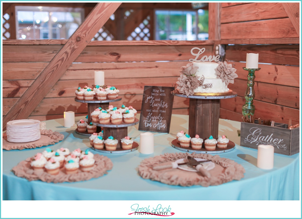 wedding reception dessert table