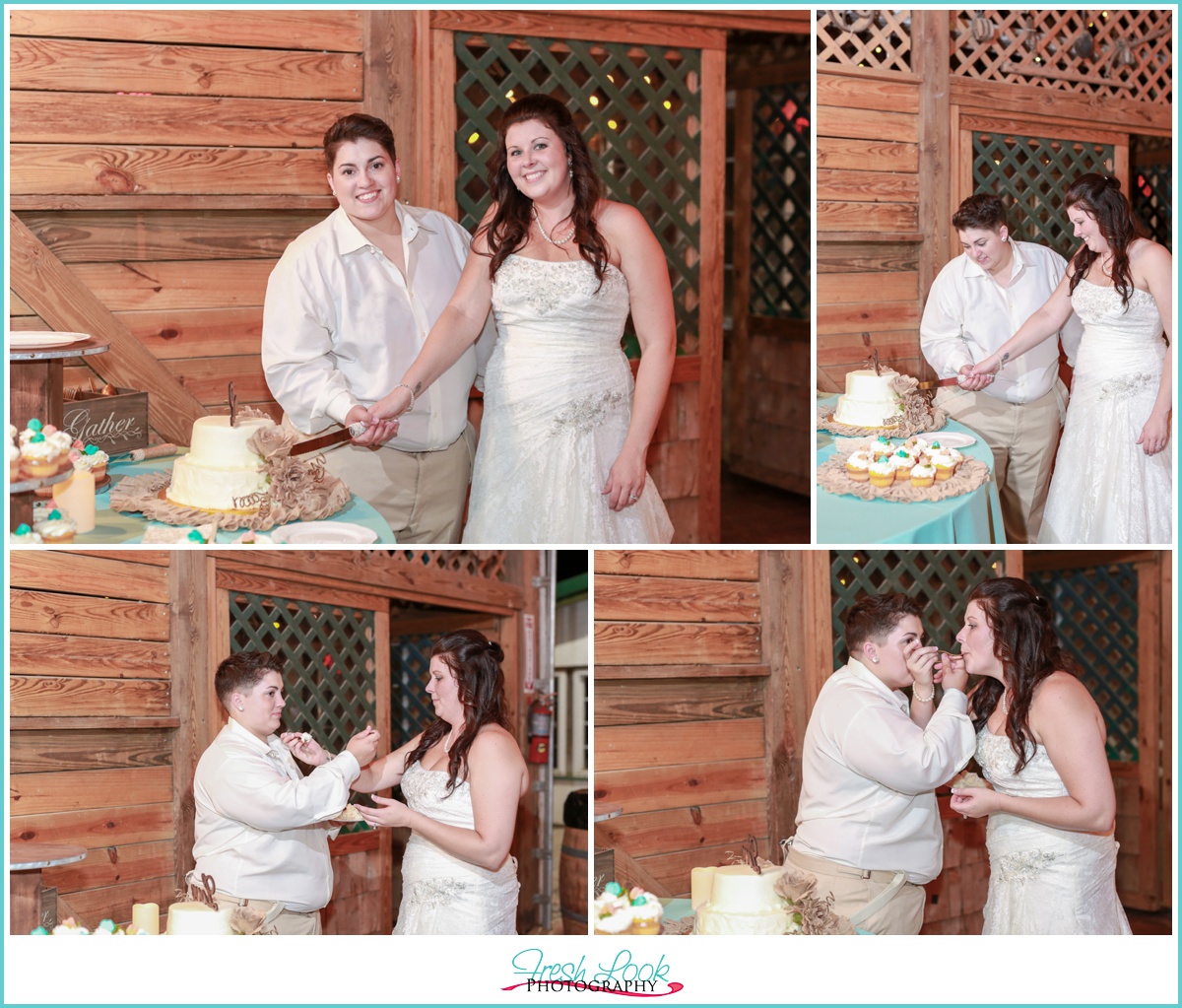 cake cutting at reception