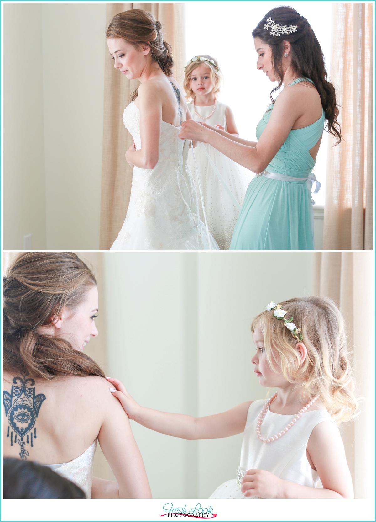 Bride getting ready at Cavalier Hotel