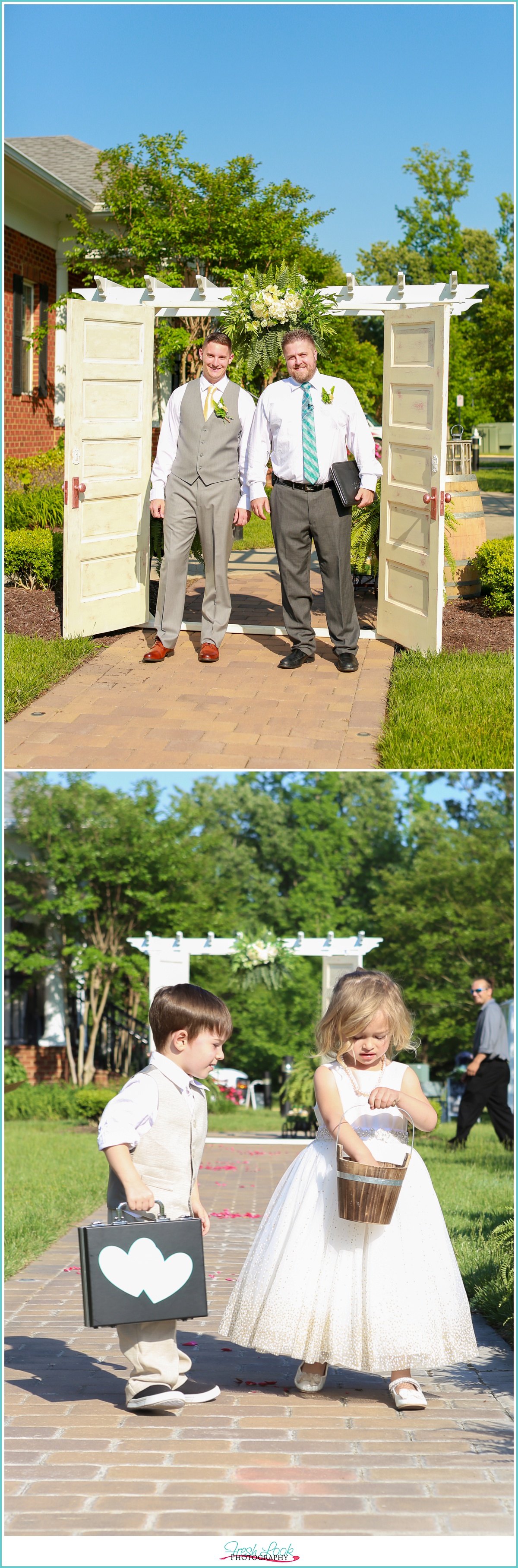 groom walking into the wedding ceremony