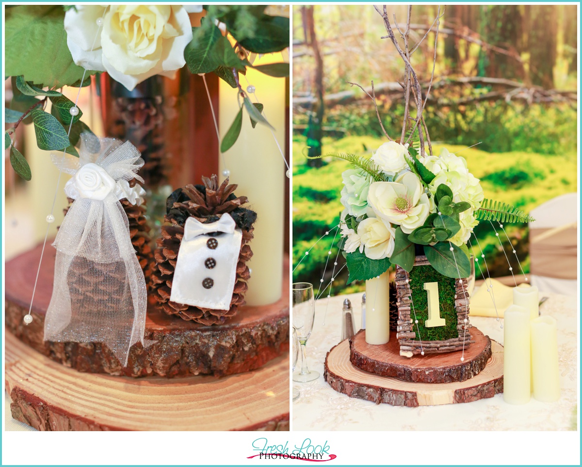 bride and groom sweetheart table decorations