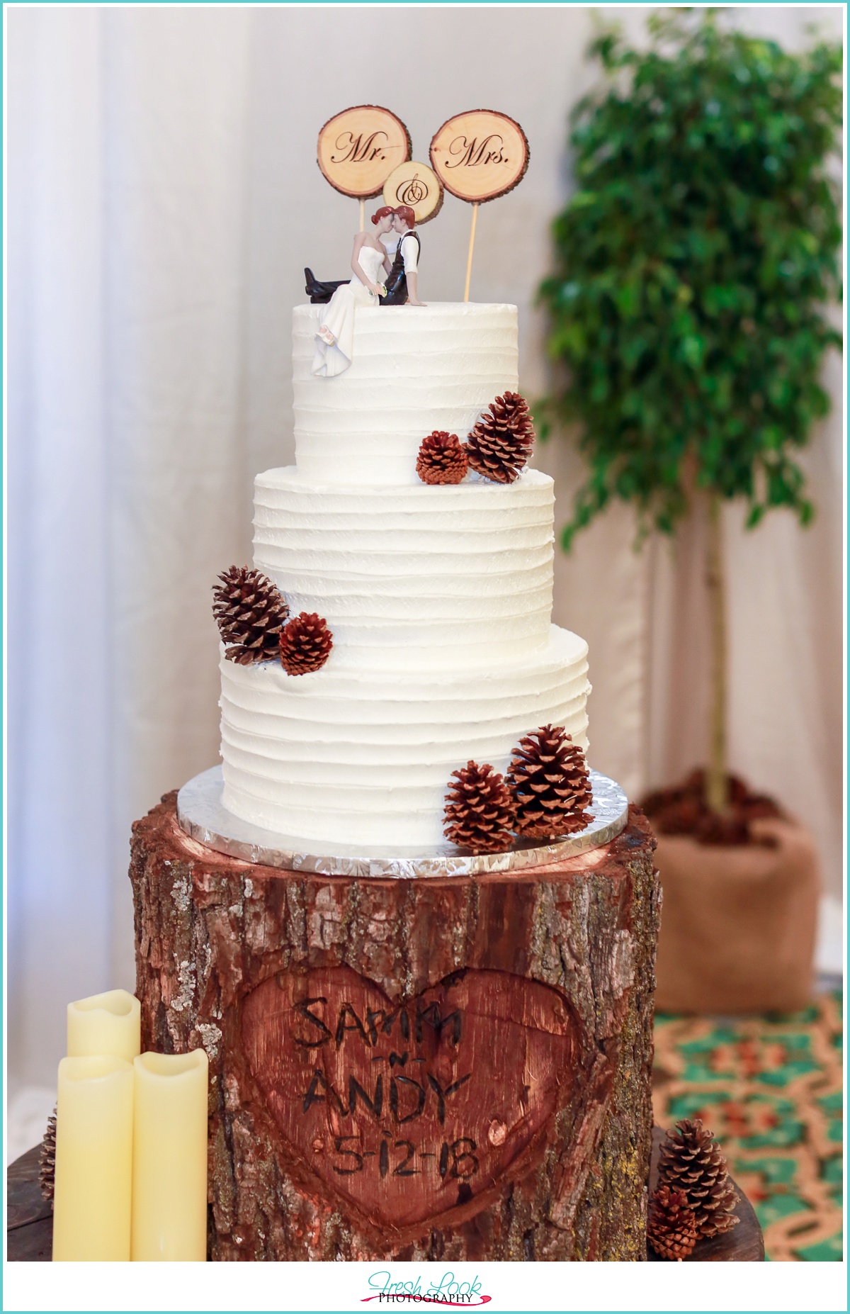 rustic woodsy wedding cake