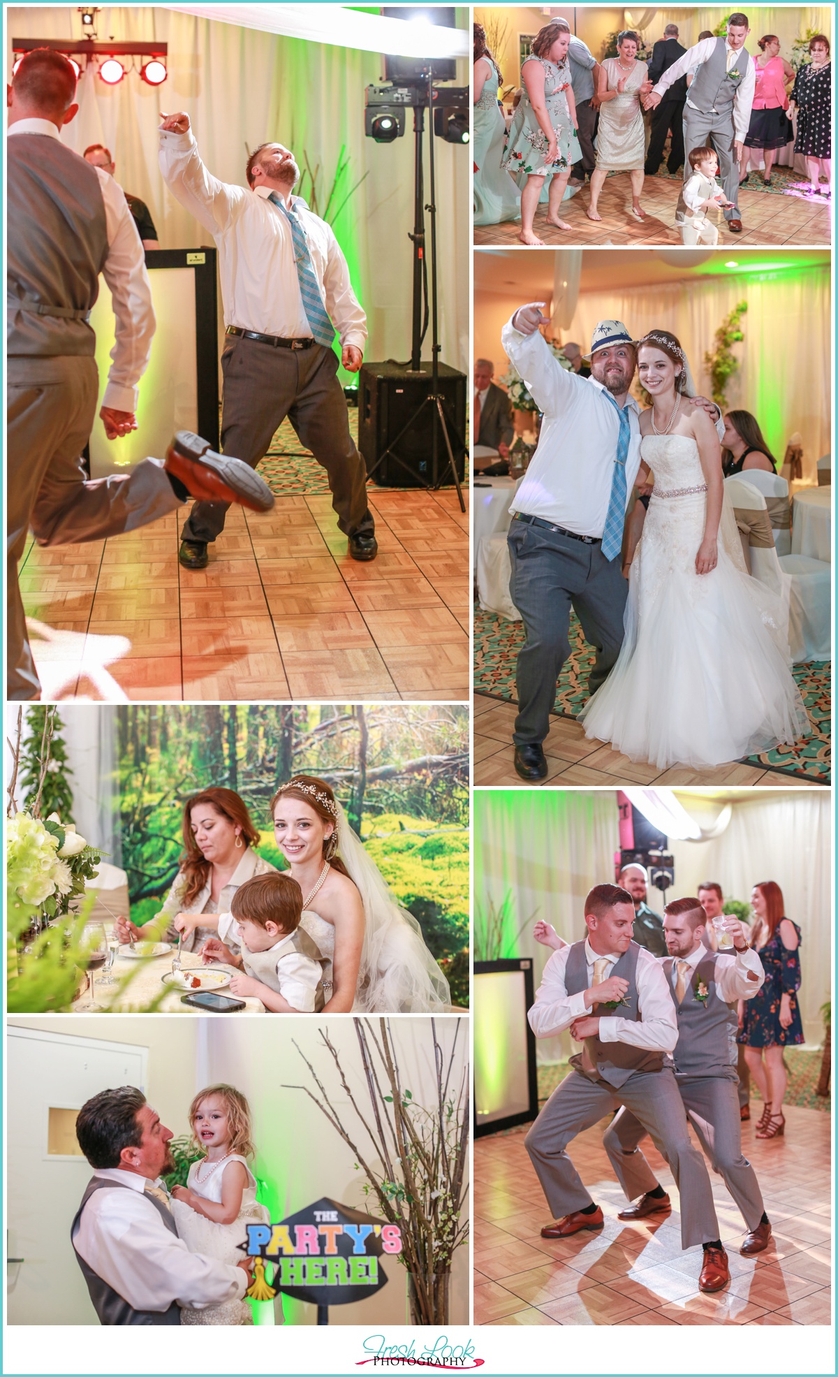 party on the wedding dance floor