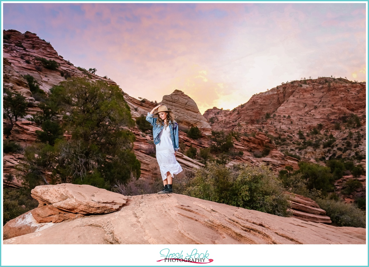 modeling at Zion National Park Utah