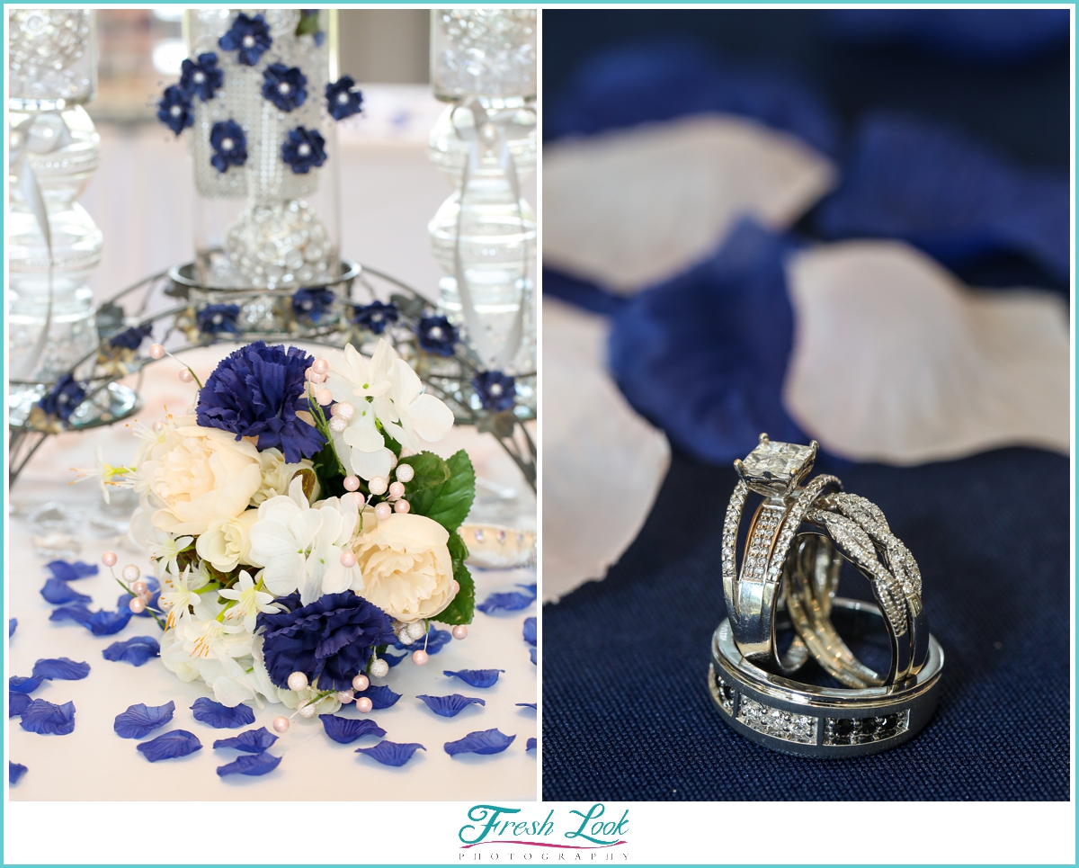blue and gray wedding decorations