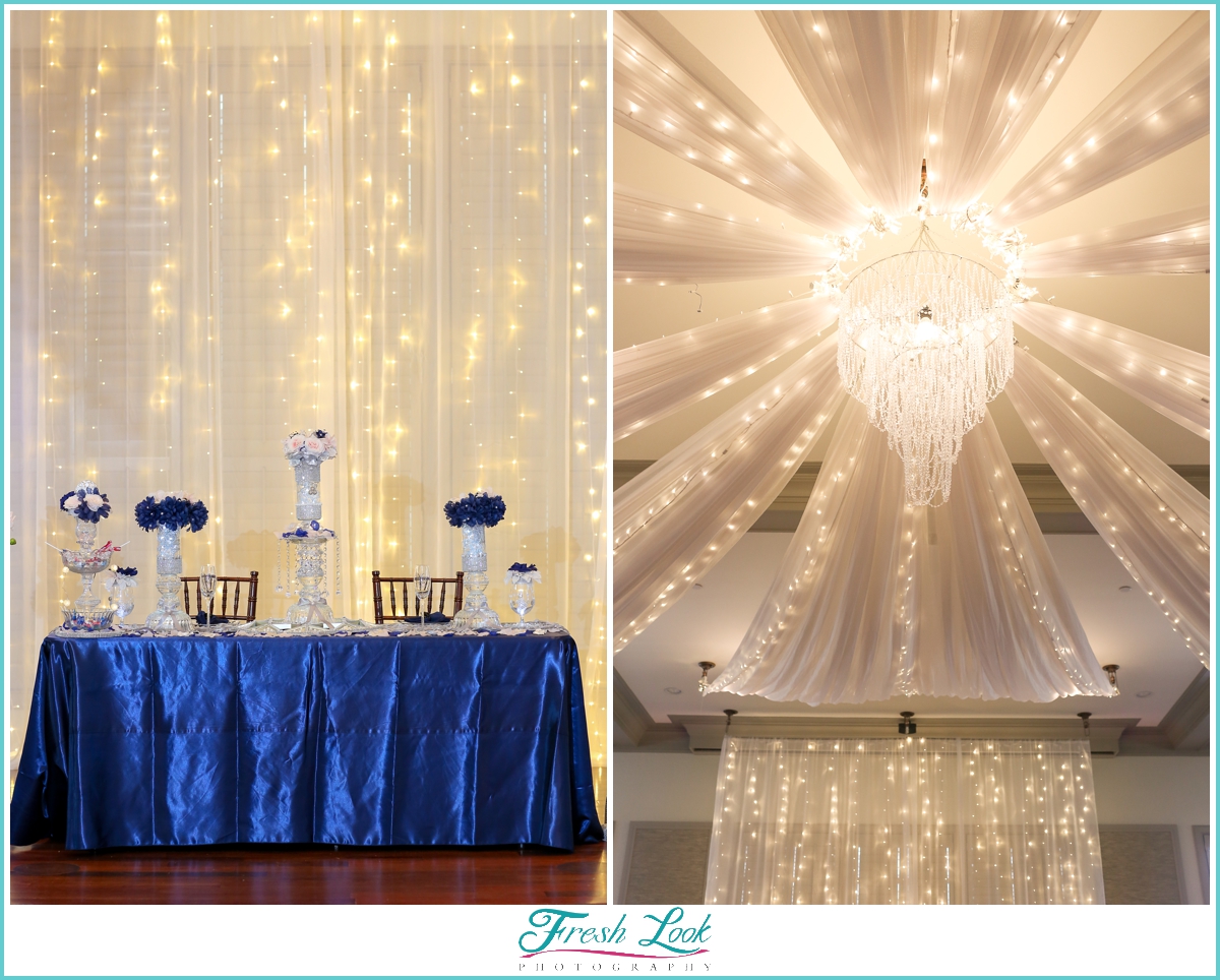 twinkling lights at reception