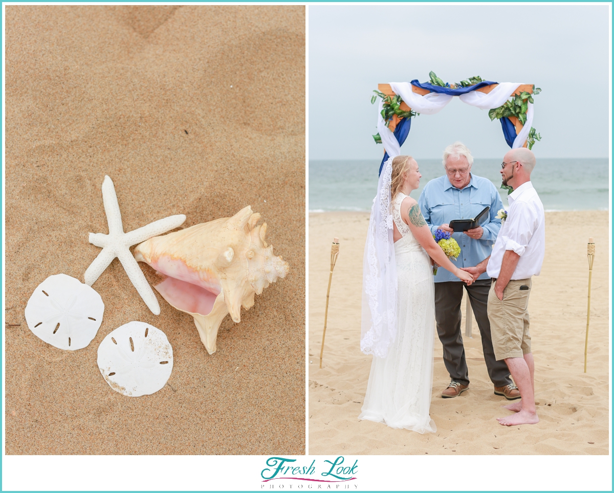 intimate Sandbridge beach wedding