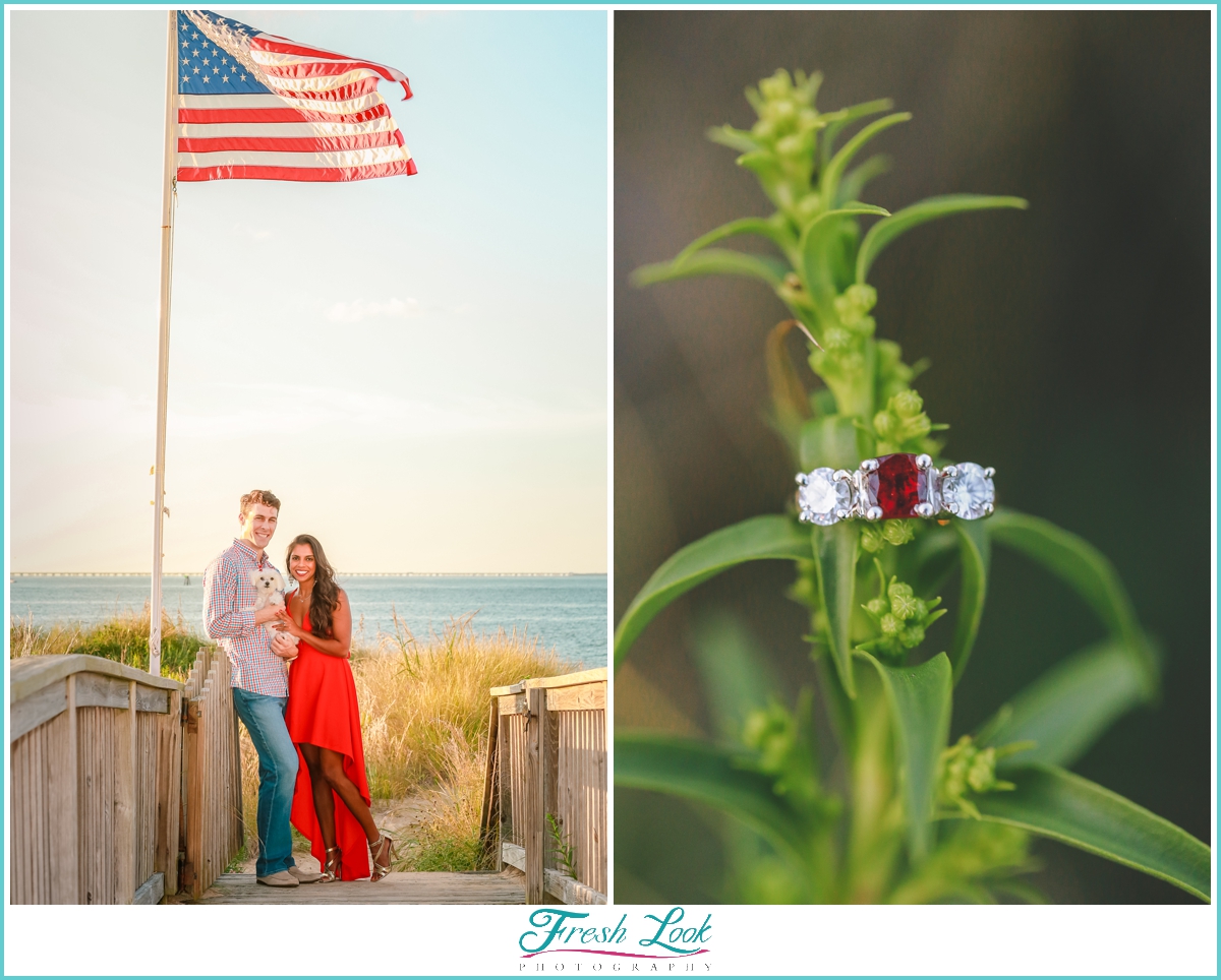 colorful beach engagement session