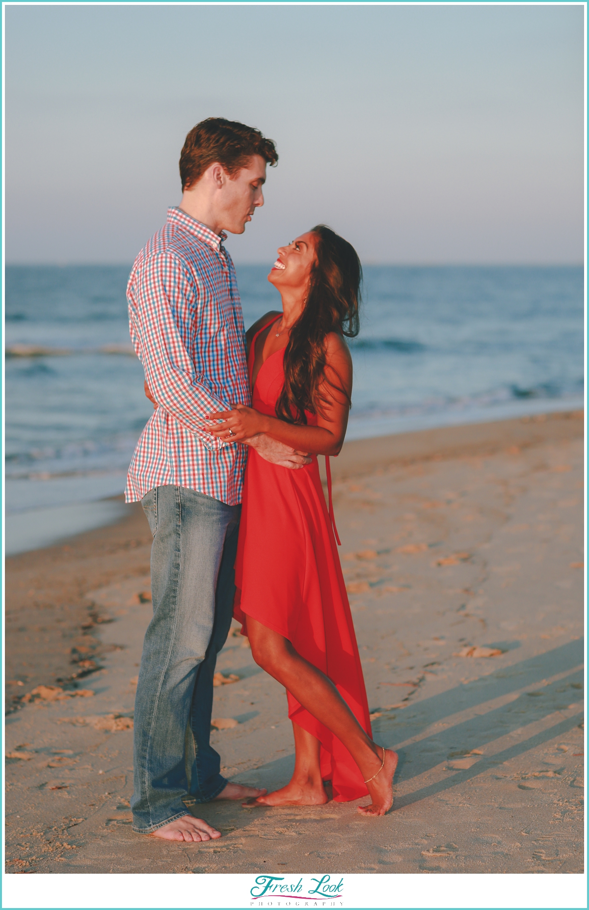 romantic beach engagement photos