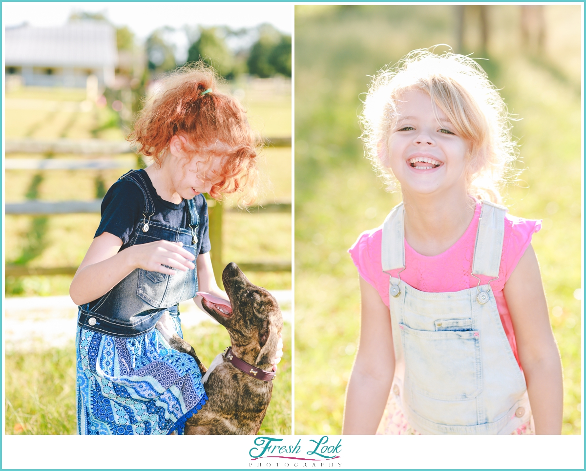 little girls photos on the farm