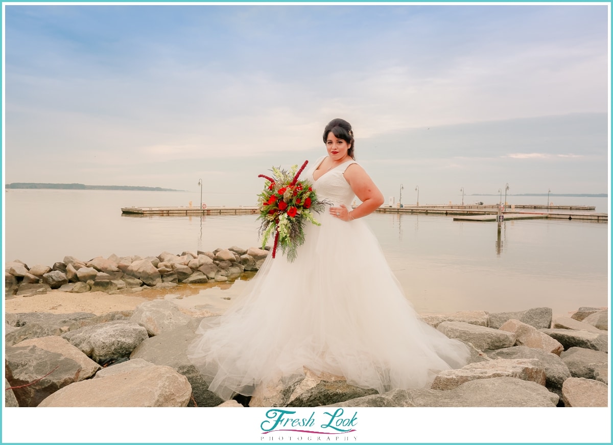 bridal portraits by the water