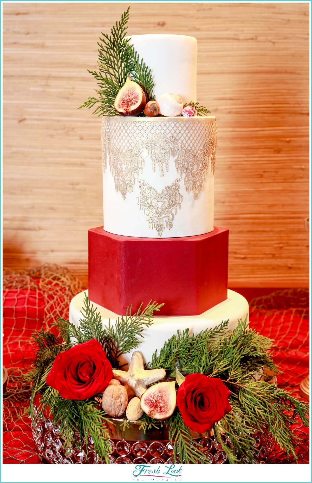 custom gilded wedding cake
