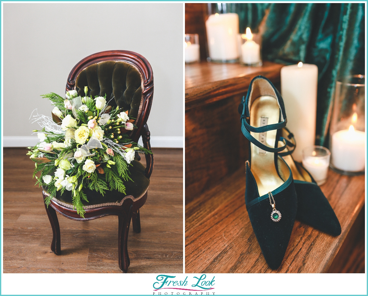 emerald bridal shoes