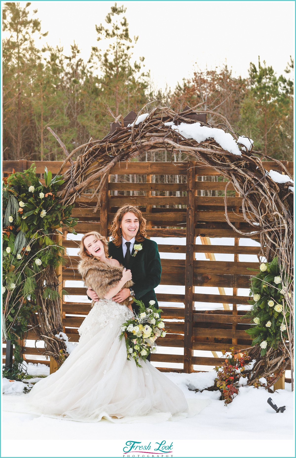 Joyful Bride and Groom portraits