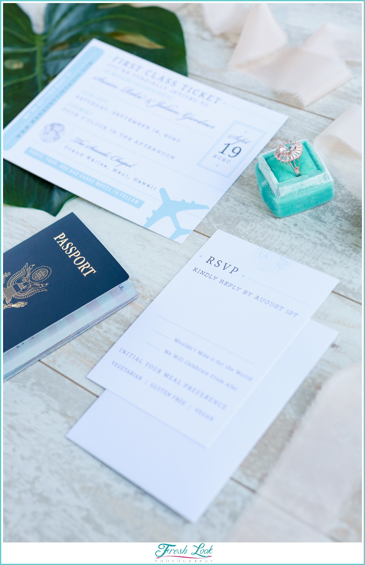 Travel themed wedding invitations