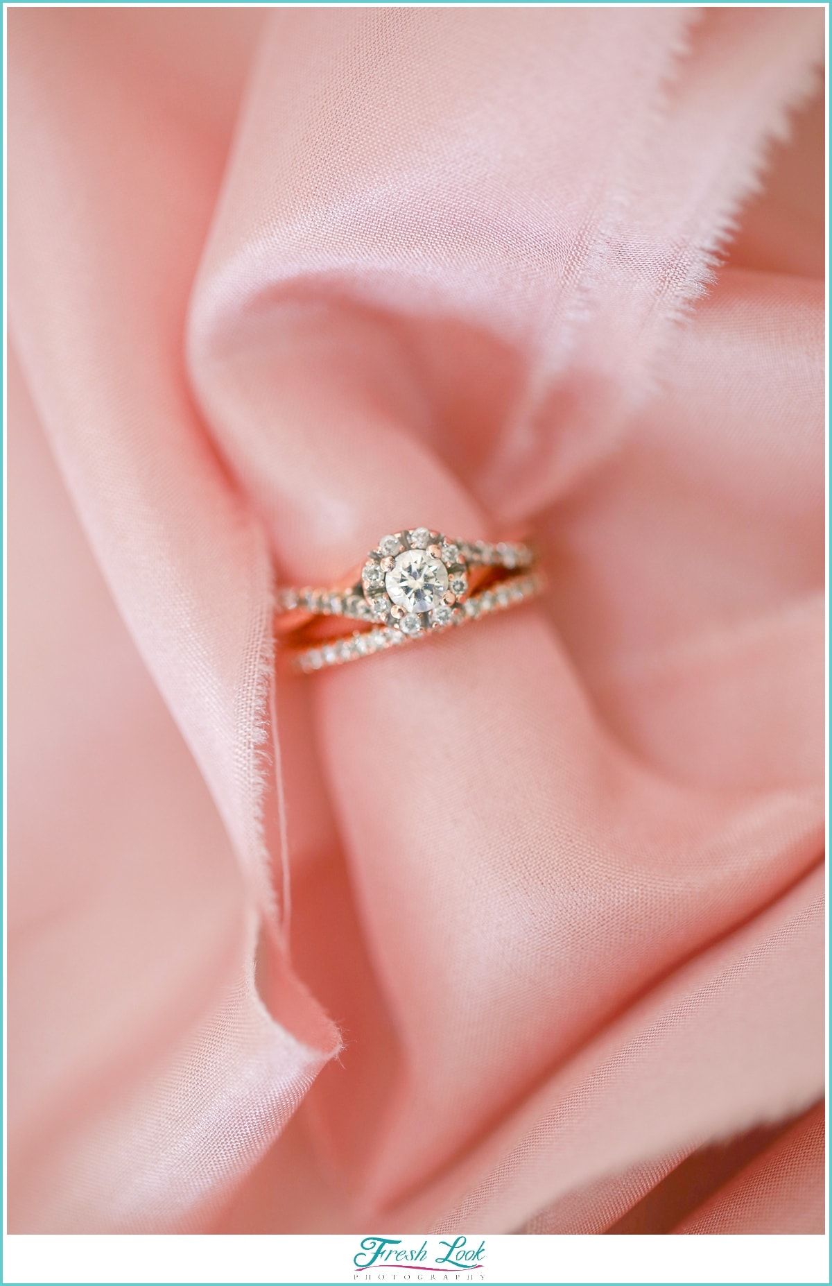wedding ring and silk ribbon