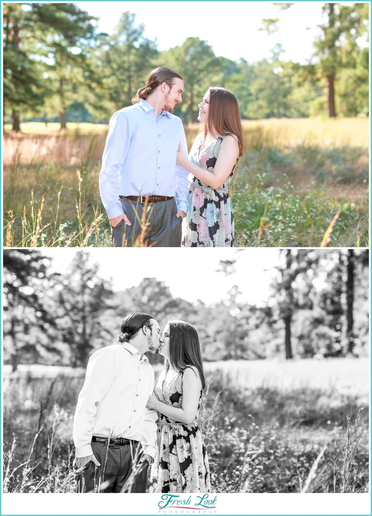 romantic outdoor engagement session