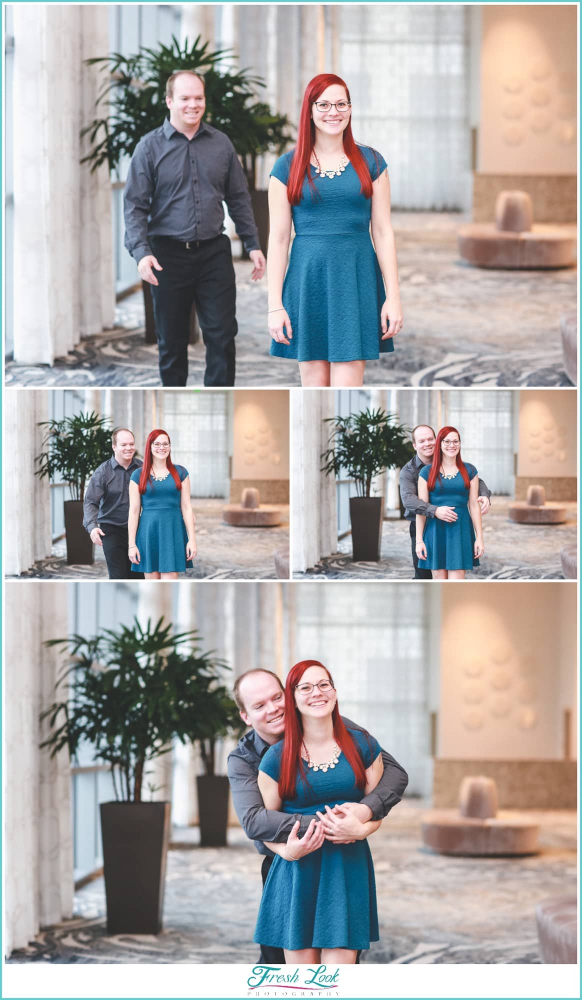 being silly during engagement photos