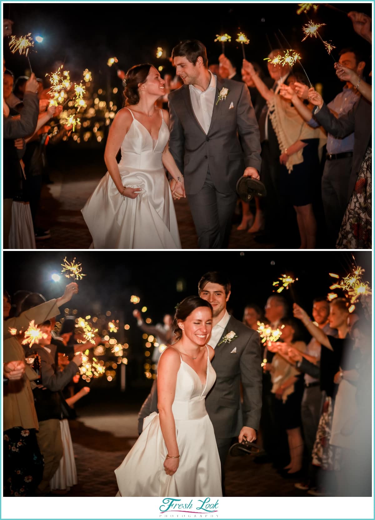 Sparkler exit at the reception