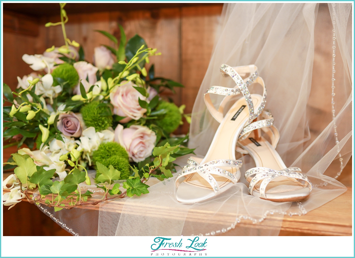 Wedding Shoes and Bouquet