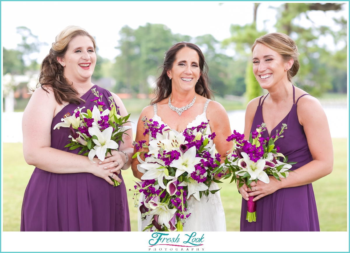 bridesmaids laughing together