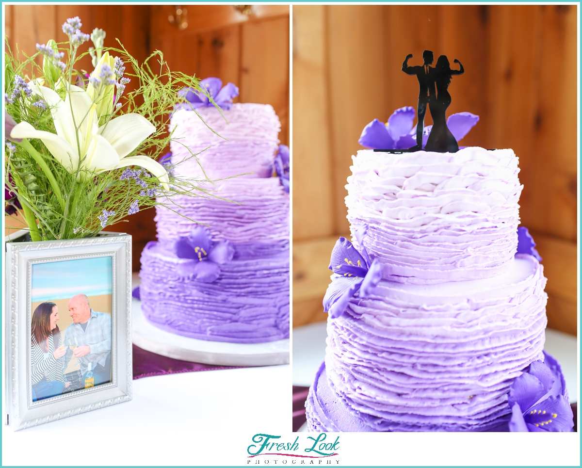 purple ombre wedding cake