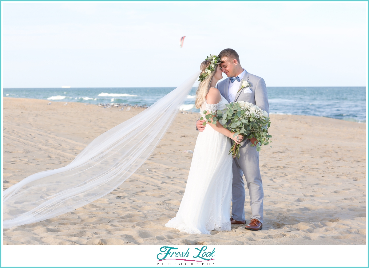 bride and groom photos on the beach