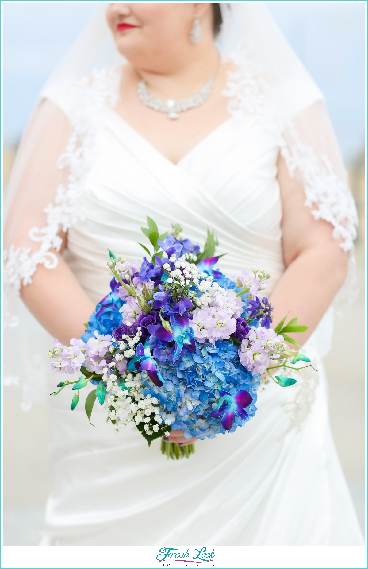 blue and purple wedding bouquet