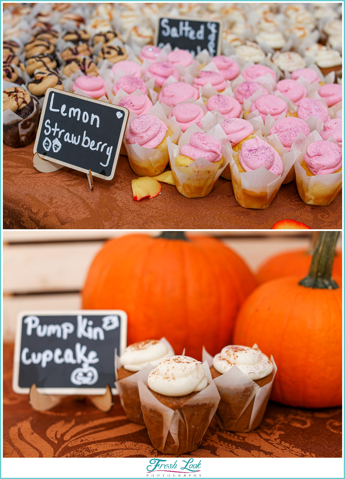 pumpkin cupcakes at wedding reception
