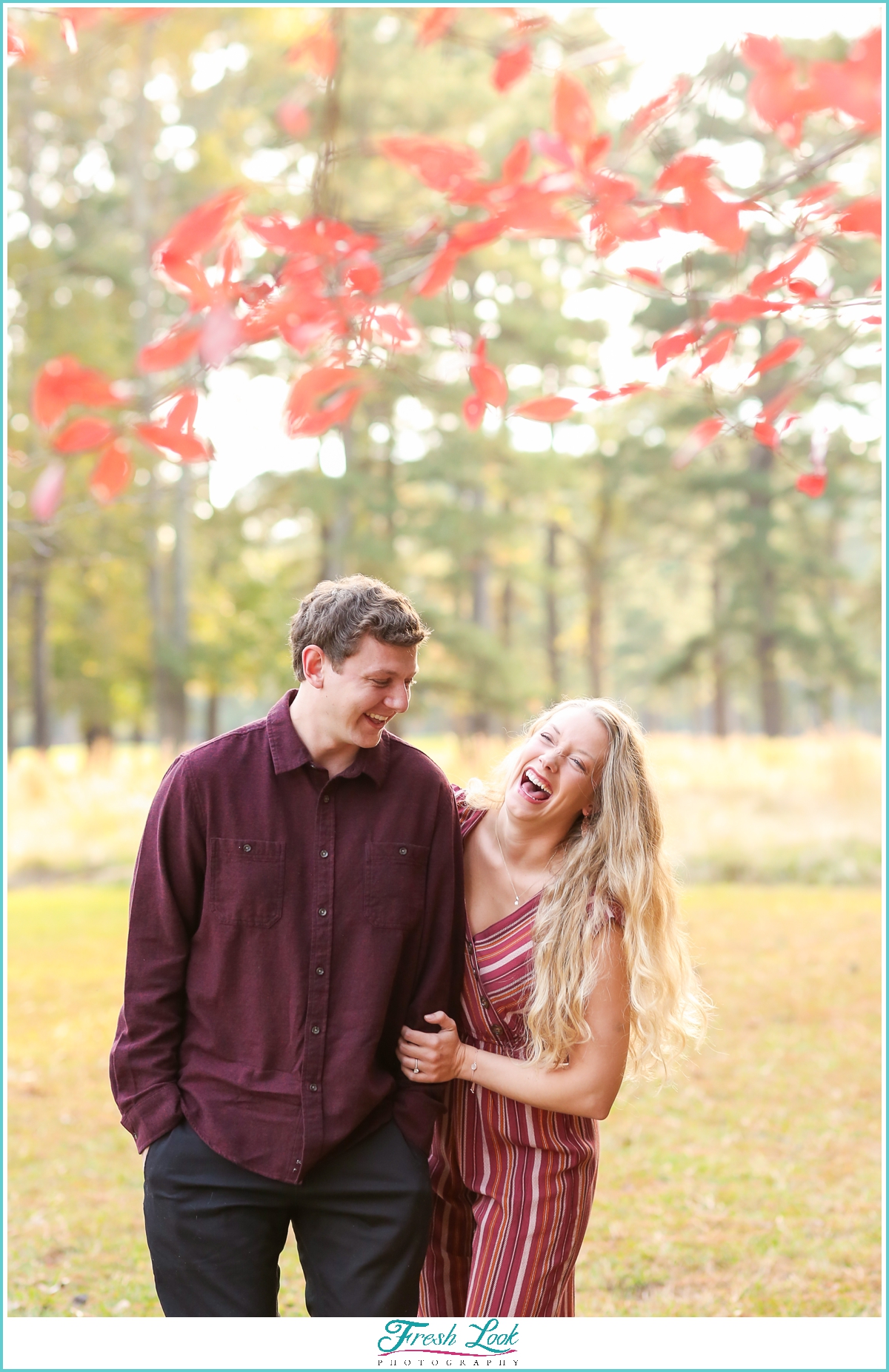 laughter during engagement session