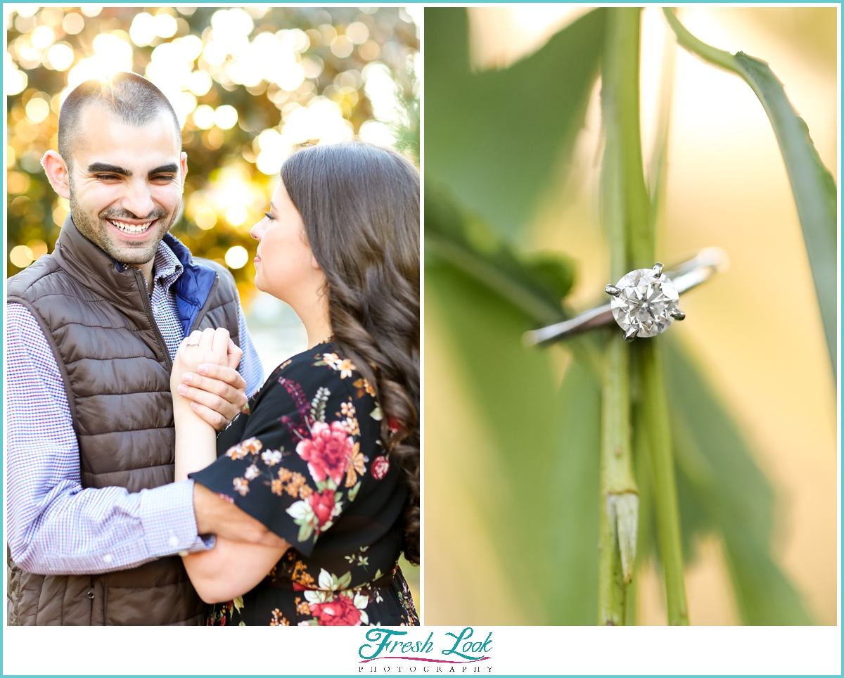 Fall engagement session at sunset