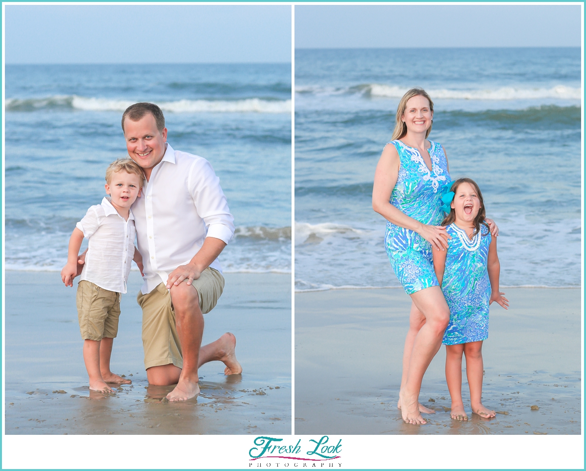 kids and parent beach photoshoot