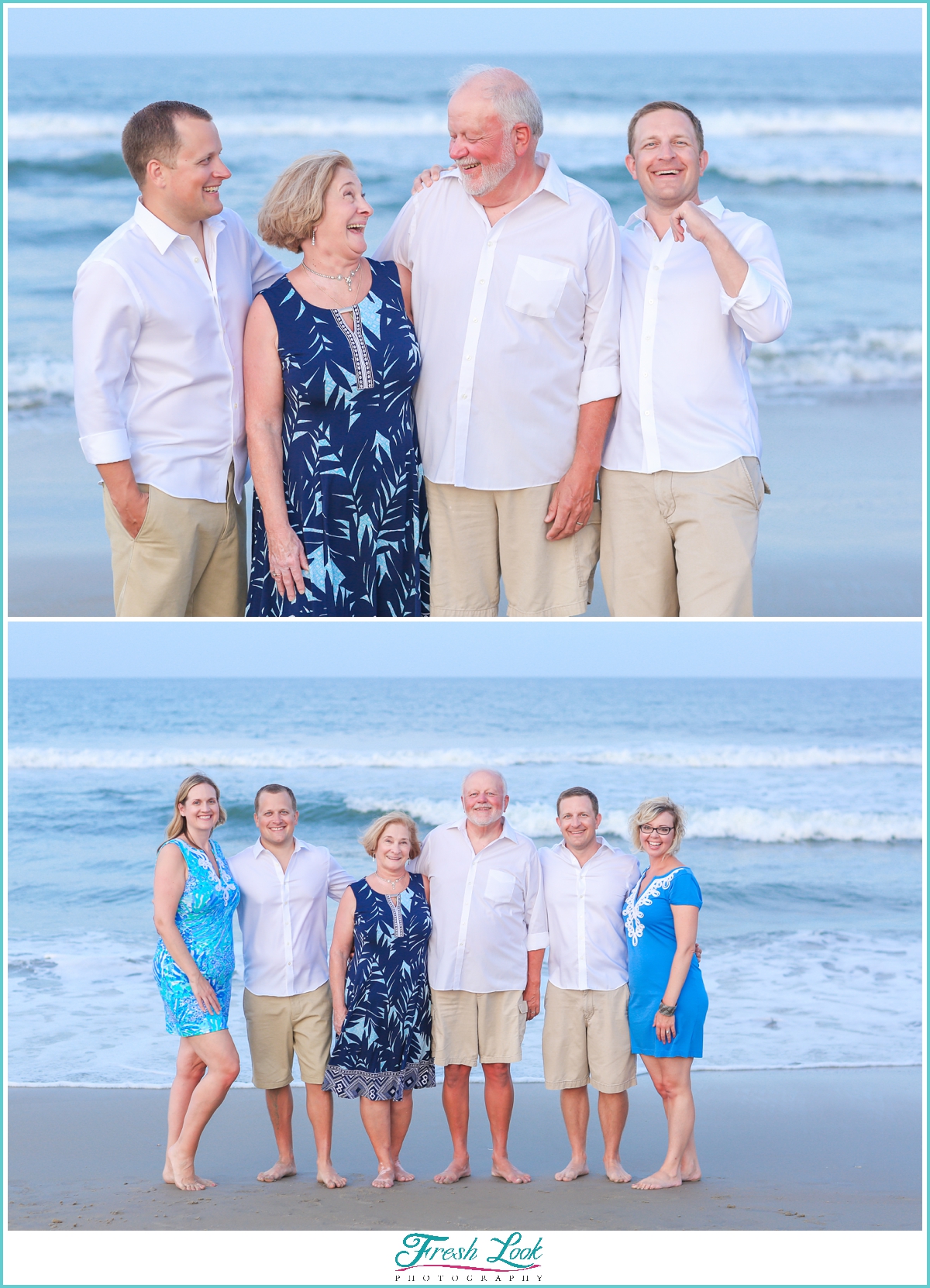 kids and parents photos on the beach