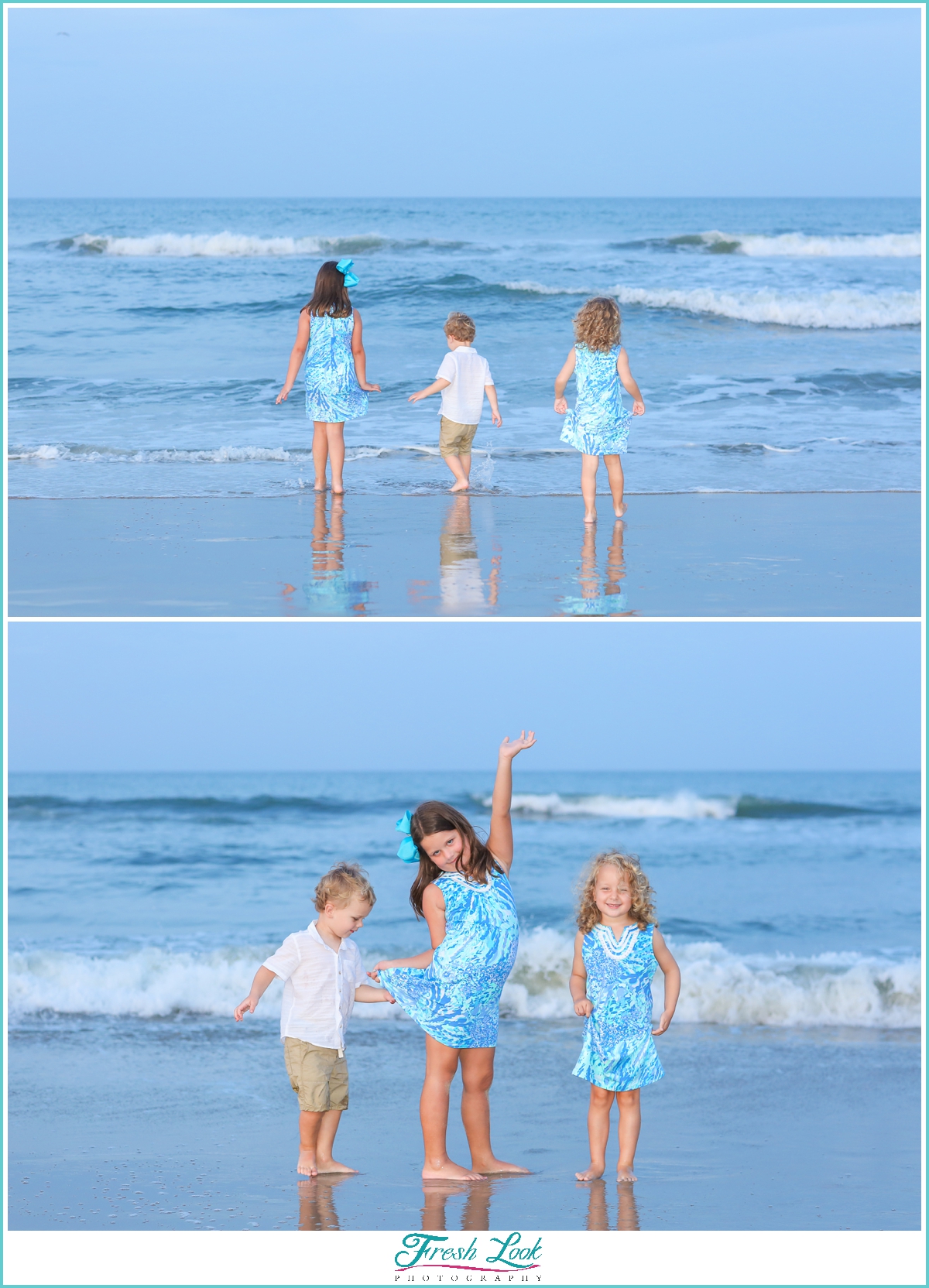 kids playing in the ocean