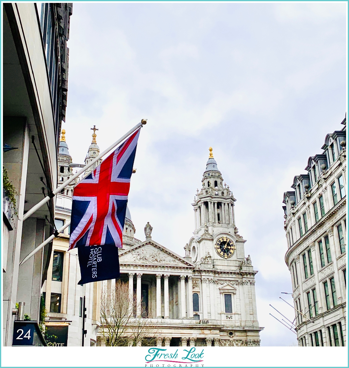 British Flag and Saint Pauls Cathedral