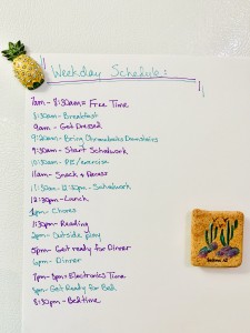 Weekday Schedule for Working at Home with Kids