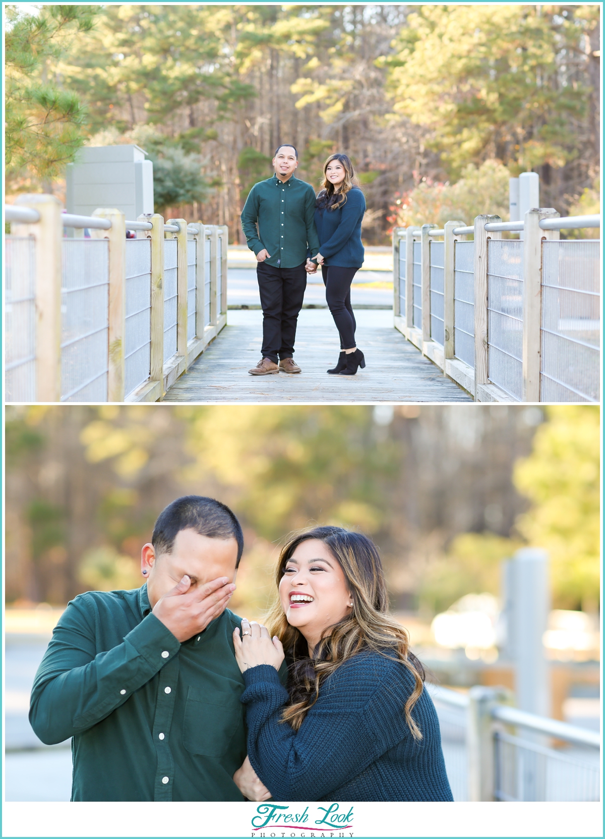 woodsy engagement photoshoot